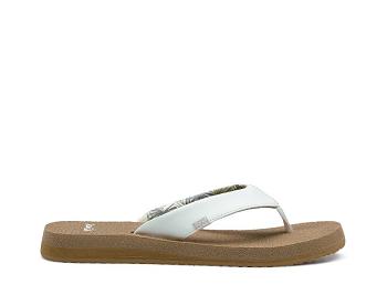 Tong Sanuk Yoga Mat Coussinées Femme Blanche Marron | FR 54AHK